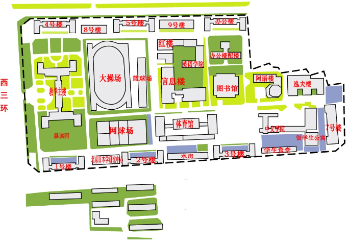 北京外国语大学东院全景图